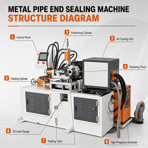 Machine à sceller les tuyaux pour la fermeture des extrémités des tubes en acier inoxydable avec système de moteur à économie d'énergie - Product Image 5
