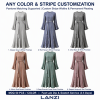 Fabricant de robes musulmanes sur mesure, robe longue à manches longues plissées et évasées, robe islamique modeste pour les acheteurs en gros