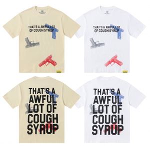 น้ำเชื่อมแก้ไอเยอะมาก คุณภาพเยี่ยม ผ้าฝ้าย 100% เสื้อยืดโอเวอร์ไซส์ทรงหลวม แขนสั้น พิมพ์ลาย สแกนได้ สำหรับผู้ชาย ไซส์ 26 - Product Image 1