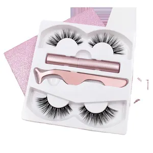 Magnetische Wimpern Eyeliner Magnet Wimpern 3D Private Label Wimpern box klares Band Wimpern Seiden wimpern