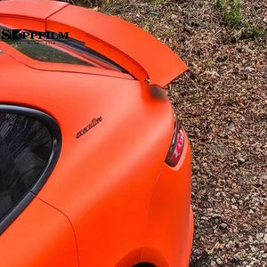 Autocollant de voiture mat en vinyle pour animaux de compagnie série <span class=keywords><strong>Extinction</strong></span> <span class=keywords><strong>film</strong></span> d'emballage en vinyle orange flamme - Product Image 4