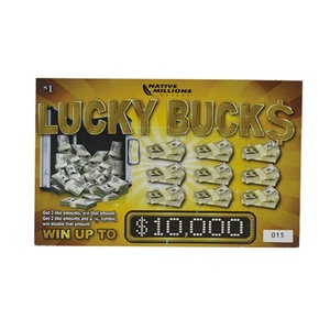Billets de loterie à gratter sur le thème Lucky Bucks personnalisés en usine avec code-barres 2D - Product Image 2