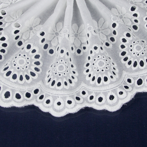 Thiết Kế Độc Đáo Trắng 2022 Vải Cotton Guipure Viền Ren <span class=keywords><strong>Trim</strong></span> Vải Thêu - Product Image 1