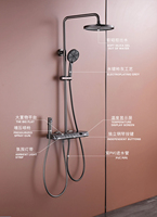 Pommeau de douche de luxe en laiton poli haute pression avec noyau de valve en céramique pour salle de bain, jet de pluie doux, pulvérisation et inverseur de jet, bec de robinet