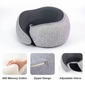 Oreiller de voyage ergonomique en mousse à mémoire de forme à rebond lent avec logo personnalisé en forme de U pour soulager les douleurs cervicales, idéal pour l'avion - Product Image 4