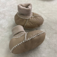Bottes d'hiver écologiques et respirantes pour enfants, semelle extérieure en cuir véritable, chaudes, en peau de mouton et laine, chaussures pour bébés