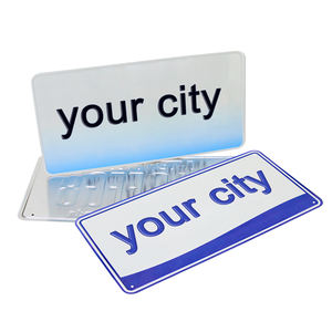 Placa de matrícula de logotipo personalizado en relieve para vehículos, placa de cartel de estaño en blanco de aluminio para sublimación de coche reflectante decorativa del Reino Unido - Product Image 4