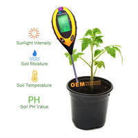 4 in 1 Handheld Electronic Soil Tester Plant ph Sensor Light Moisture Meter Temperature and Humidity Analyzer Survey Instrument