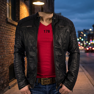 BS International Premium Quality Unisex Genuine Leather Canvas Winter Racer <b>Jacket</b> Customized Waterproof Breathable Windproof - Product Image 1