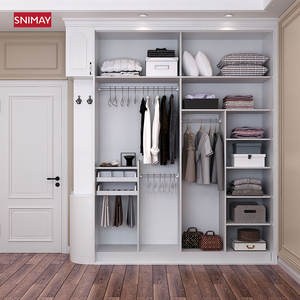 Armoire en bois de teck de Style classique, grand placard de rangement pour vêtements - Product Image 6