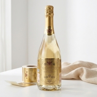 Étiquette de boisson personnalisée en feuille d'or gaufrée, autocollante, en PET, pour bouteilles de vin, whisky, bière, café - Imperméable