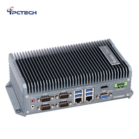 Mini PC industriel embarqué sans ventilateur avec processeur J1900/i3/i5, système Linux/Windows, 2 ports LAN/4 ports USB/6 ports COM/HDMI+VGA/GPIO/Audio