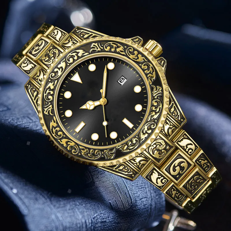 8493 Fashion watch men luxury classic designer stainless steel vintage watch for men hip hop watch