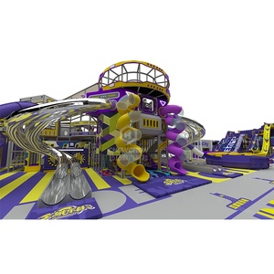 Qiaoqiao 2400SQM Commercial Indoor <strong>Ninja</strong> Park Slides Trampoline Giant Indoor Playground Spiral Slides - Product Image 2