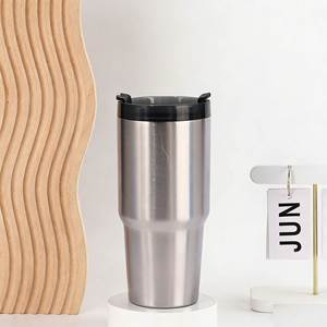 Gobelet de voyage isotherme à double paroi 20oz 30oz avec couvercle et paille, base antidérapante, pour boissons chaudes et froides - Product Image 6