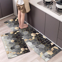 Factory Sale Polyester Crystal Velvet Non slip Water Absorbent Runner Rug Kitchen Floor Mat for Sale