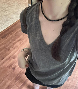 T-shirt da Donna Traspirante in Cotone Aderente per l'Estate, Ricamata a Tinta Unita, a Maniche Corte, Stile Streetwear - Product Image 3