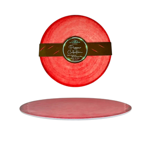 Plateau rond en mélamine rouge pimenté DIAM. 35 H 2CM - Product Image 1
