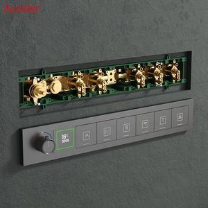 Modern Mat Zwart Verborgen Badkamer Douchesysteem Met Digitaal Display In Thermostatische Badkamerdouche - Product Image 6