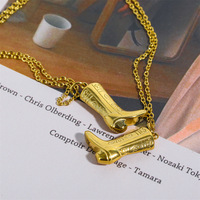 Collier avec pendentif en forme de bottes de cowboy western en acier inoxydable, nouveau design Meetyoo, bijoux pour femmes