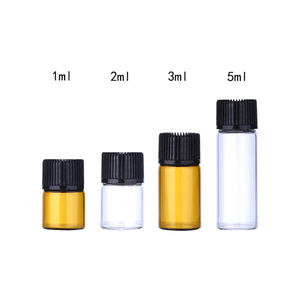 Mini bouteille de rangement en verre pour renifler, 1ml, 2ml, 3ml, 5ml, verre clair ambre, pot de reniflage, conteneur, accessoires de reniflage, vente en gros - Product Image 1