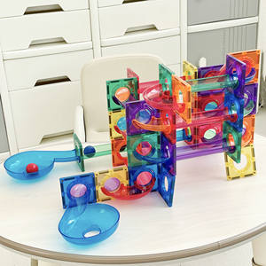 MNTL Tuiles Magnétiques Éducatives pour Enfants, Jouet de Piste de Course en Marbre, 100 Pièces - Product Image 1