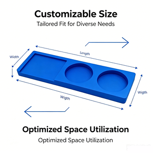 Organizador de Escritorio Azul con Tres Compartimentos para Bolígrafos, Lápices, Borradores, Bandeja de Almacenamiento de Papelería, Accesorio Perfecto para el Espacio de Trabajo - Product Image 3