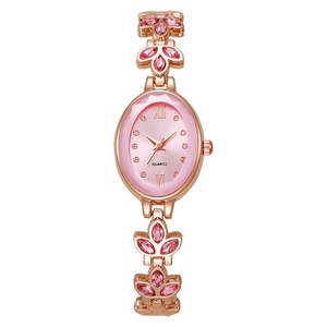 Elegante Reloj de Pulsera para Mujer con Esfera Ovalada, Reloj de Joyería con Pedrería, Reloj de Cuarzo Dorado Rosa para Dama - Product Image 5