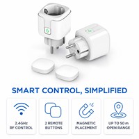 Prise intelligente sans fil 16A, norme européenne, interrupteur à commande à distance, bouton, contacts réseau 2,4 GHz
