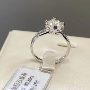 SANYI IGI <span class=keywords><strong>GIA</strong></span> <span class=keywords><strong>Report</strong></span> da 1CT a 3CT CVD HPHT Lab diamante PT950 VVS1 anello di fidanzamento rotondo anello di diamante coltivato da laboratorio per regalo - Product Image 4