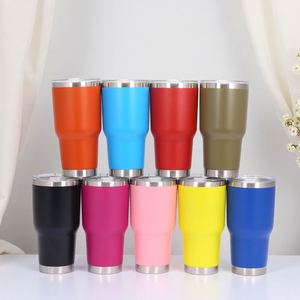 ราคาขายส่ง แก้วน้ำเก็บความเย็นแบบพกพา ขนาด 20 ออนซ์ 30 ออนซ์ สำหรับแคมป์ปิ้งและการเดินทาง  หลากสีสัน ผนังสองชั้น สุญญากาศ ฉนวนกันความร้อน ทำจากสแตนเลส พร้อมฝาปิด - Product Image 4