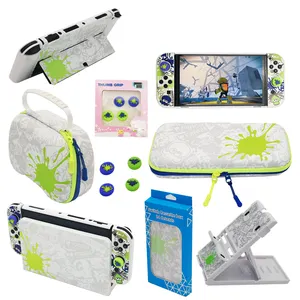 Funda Splatoon para Nintendo Switch OLED | Onestar Splatoon Theme Grip Protector Cover Holder Game Card Box Adaptarse a NS/OLED