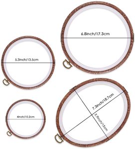 <span class=keywords><strong>Set</strong></span> lingkaran jahitan silang plastik, berlapis bingkai tampilan kayu dan cincin Hoop bordir Oval - Product Image 1