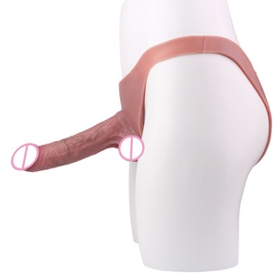 Skin Feeling Briefs&Boxer Shorts Pants With Large Hollow <b>Dildo</b> Realistic Male Strapon Penis Sleeve Adult Sex Game - Product Image 4