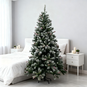 Snowy đổ PVC/PE Cây giáng sinh đèn Led màu hồng Berries thông cones-thanh lịch Frosted thiết kế cho phòng ngủ sang trọng trang trí kỳ nghỉ - Product Image 6