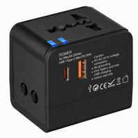 Plusalittle Adaptor Perjalanan Universal Pengisi Daya Dinding 20W PD Tipe C USB Pengisian Cepat Semua dalam Satu Stopkontak Listrik