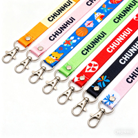 Lanière personnalisée en polyester écologique avec logo, porte-badge et porte-clés