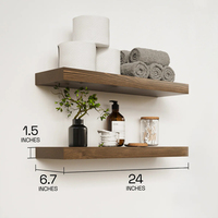 Étagère flottante en bois de pin FSC pour mur, étagère murale en bois rustique avec supports invisibles, étagère pour cheminée