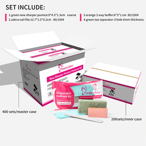 Miễn phí vận chuyển từ Mỹ 400 bộ/thùng Dụng cụ tách ngón chân bằng đá bọt mới, sắc bén hơn, dụng cụ làm móng 4 trong 1, bộ dụng cụ chăm sóc móng dùng một lần 4 món - Product Image 6