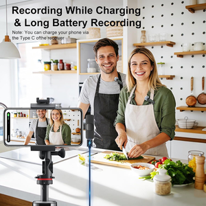 Mini microphone sans fil pour iPhone - Microphone cravate à réduction de bruit pour iPad, Android, mini microphone à clip, idéal pour Vlog <span class=keywords><strong>Tiktok</strong></span> - Product Image 5
