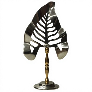 Gold Plated Leaf Accent and Decorative Abstract Craft Metal Table Decoration <b>Object</b> Table Display Office Home Accessories - Product Image 1