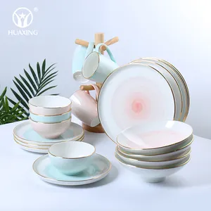 20 pezzi personalizzati pittura a mano piatti da pranzo di lusso stoviglie in ceramica set da pranzo smaltato per regalo