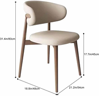 Chaises de salle à manger en cuir d'extérieur nordique Design européen de luxe moderne pour la maison appartement meubles en métal en acier salon