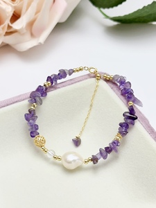 Pulsera Bohemia de Latón Chapado en Oro para Mujer, con Perlas de Agua Dulce y Cuentas de Cristal, Hecha a Mano, con Rosa Roja, Linda, Natural, Amorosa, Moderna, Regalo, <span class=keywords><strong>MoLin</strong></span> - Product Image 4