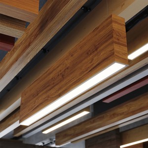 Đèn treo âm trần <span class=keywords><strong>LED</strong></span> thanh gỗ, hấp thụ âm thanh, dùng cho văn phòng, sảnh, phòng trưng bày - Product Image 3