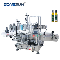 ZONESUN ZS-TB300M 벤치 탑 자동 플랫 병 더블 사이드 비닐 스티커 라벨 기계 광장 병