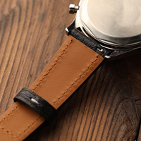 Bracelet de montre en cuir d'autruche véritable, nouveau style, 18/19/20/22 mm, boucle à ardillon classique, bracelet de remplacement en cuir de qualité supérieure