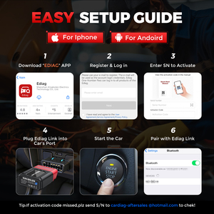 Escáner de Diagnóstico de Automóviles Ediag Link OBD2, Lector de Códigos de Sistema Completo, Herramienta de Diagnóstico de Fallas Bluetooth para Mantenimiento de Vehículos - Product Image 3