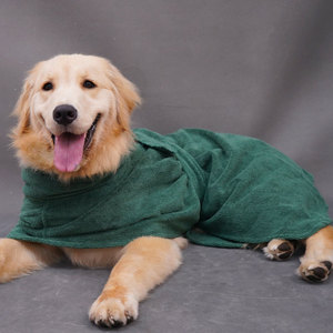 Peignoir pour grand chien, serviette en microfibre à séchage rapide pour Golden Retriever, Labrador, vêtements de toilettage pour animaux de compagnie, bleu brumeux, vert, gris - Product Image 3