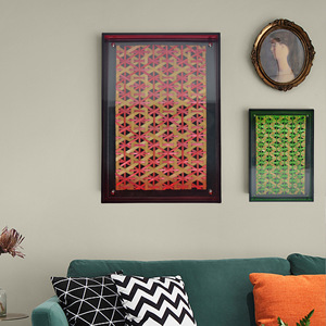 Bamboo Woven Wall Hanging Abstract Geometric Framed Modern Home Decor Art Piece - Product Image 2